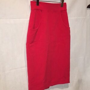 Yanina Prêt‑à‑Porter Red Pencil Skirt – Size 40 / S‑M – Italian Luxury